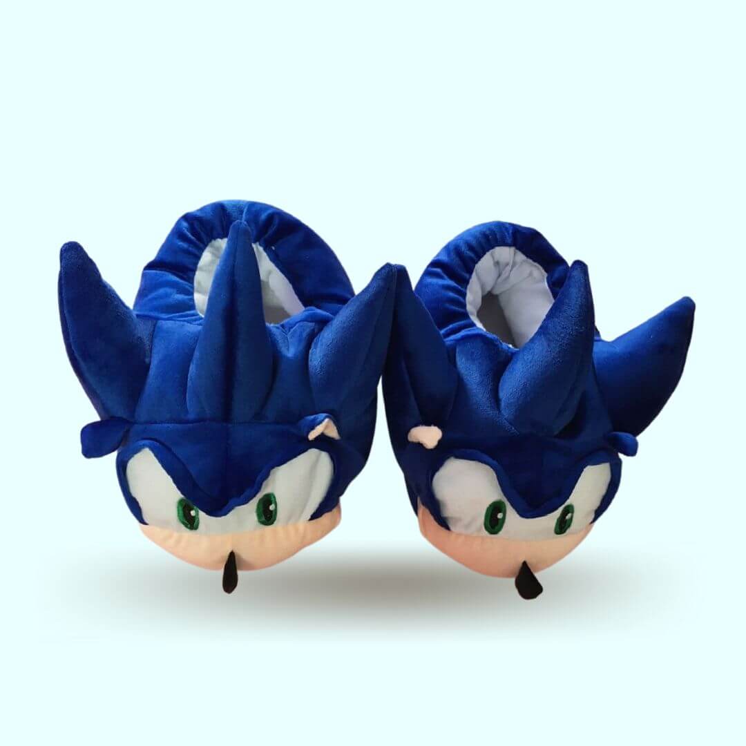 PANTUFLAS SONIC AZUL BABUCHAS PELUCHE - TALLA 29 HASTA 38 - 3