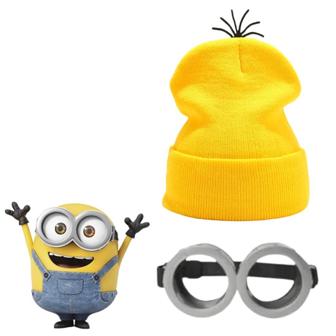 BEANIE + OJOS MINION KEVIN PELUCHE - NIÑOS Y ADULTOS - 1