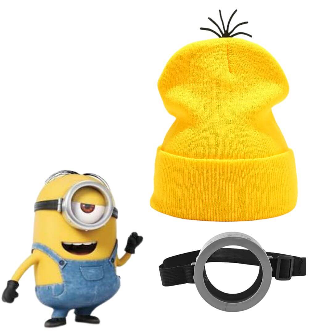BEANIE + OJOS MINION KEVIN PELUCHE - NIÑOS Y ADULTOS - 1