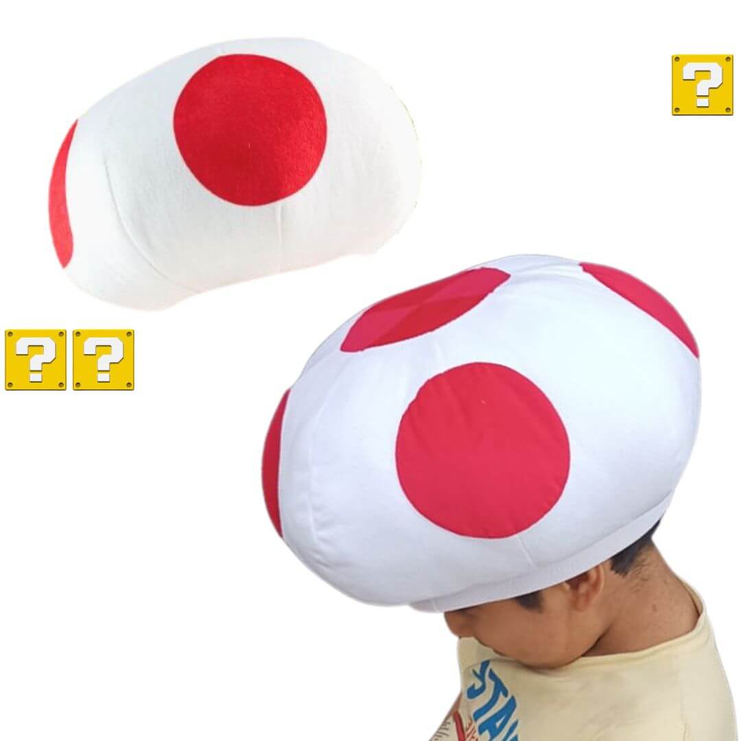 GORRO HONGUITO TOAD PELUCHE MARIO BROS - NIÑOS Y ADULTOS - 1