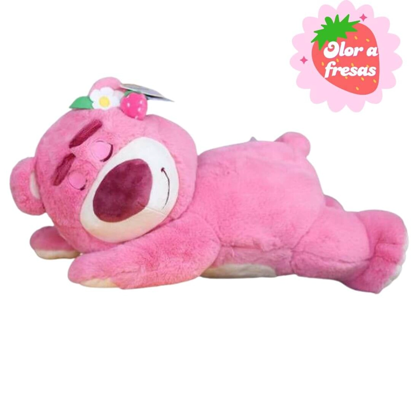 PELUCHE LOTSO DORMIDO PERFUMADO OLOR A FRESAS -  MIDE 40 CMS - 2