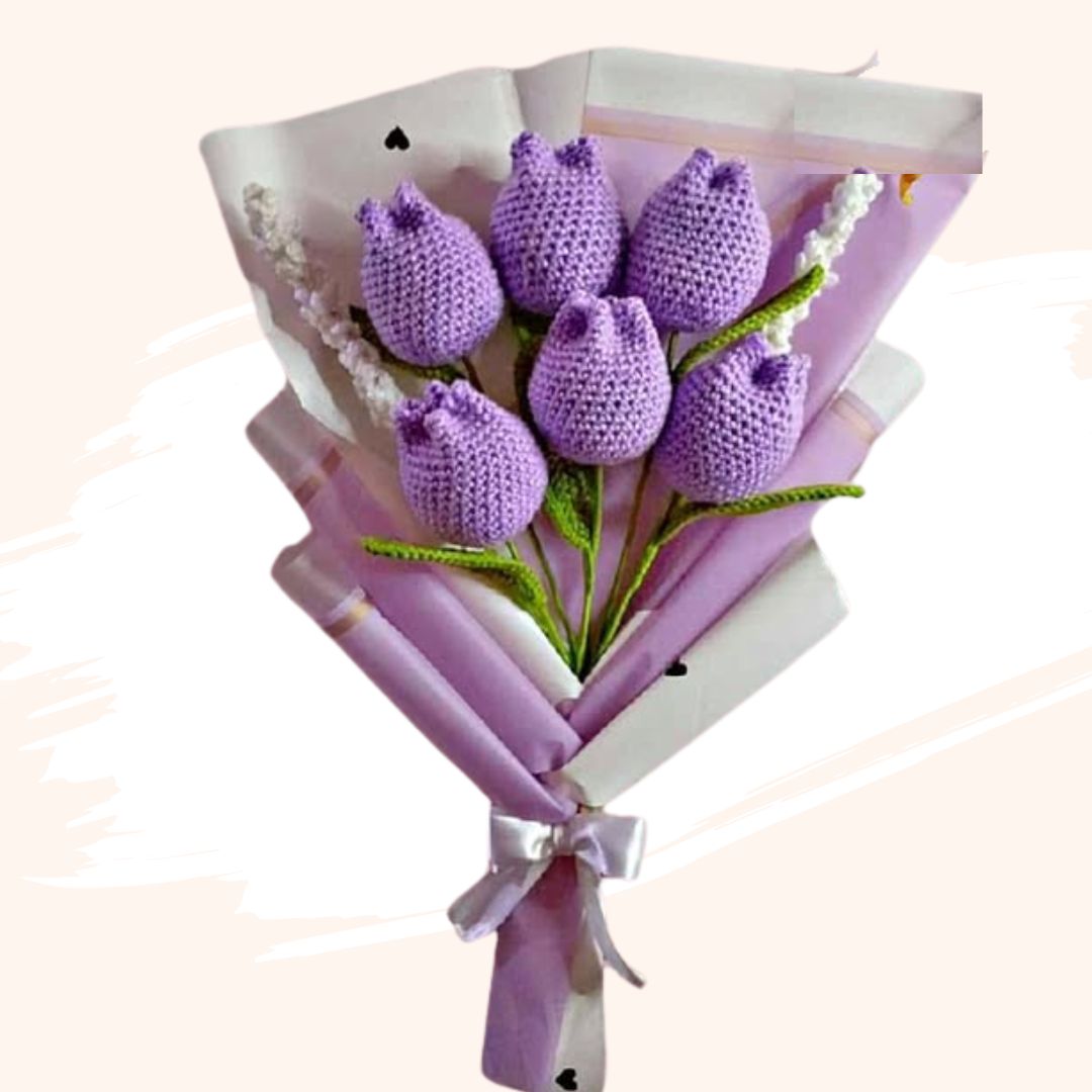 RAMO TULIPANES ETERNOS TEJIDOS CROCHET - RAMO X 06 - 1
