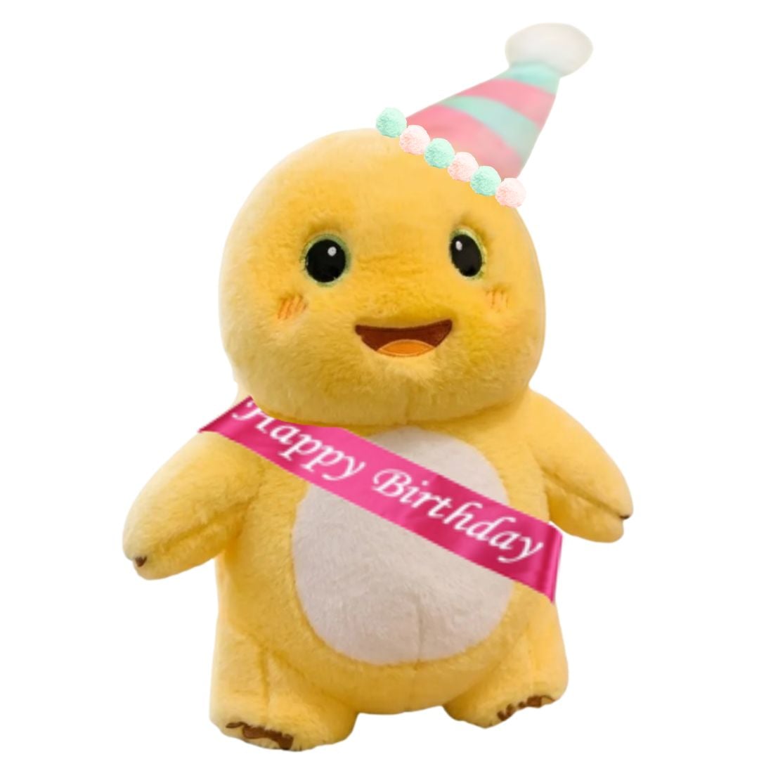 PELUCHE NAILONG CUMPLEAÑOS DINOSAURIO AMARILLO - MIDE 45 CM - 1
