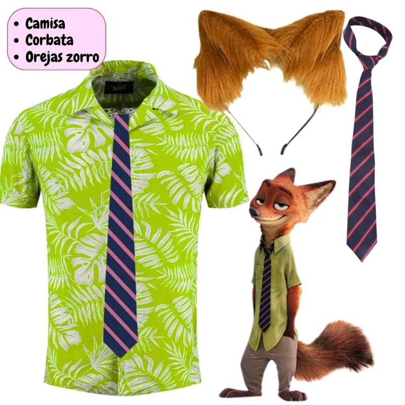 TRAJE ZORRO NICK WILDE ZOOTOPIA DISFRAZ IMPORTADO - TALLA 6 HASTA XL - 1