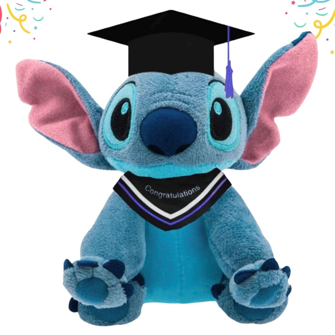 PELUCHE GRADUACION STITCH AZUL GRADUADO - MIDE 36 CM ALTO - 1