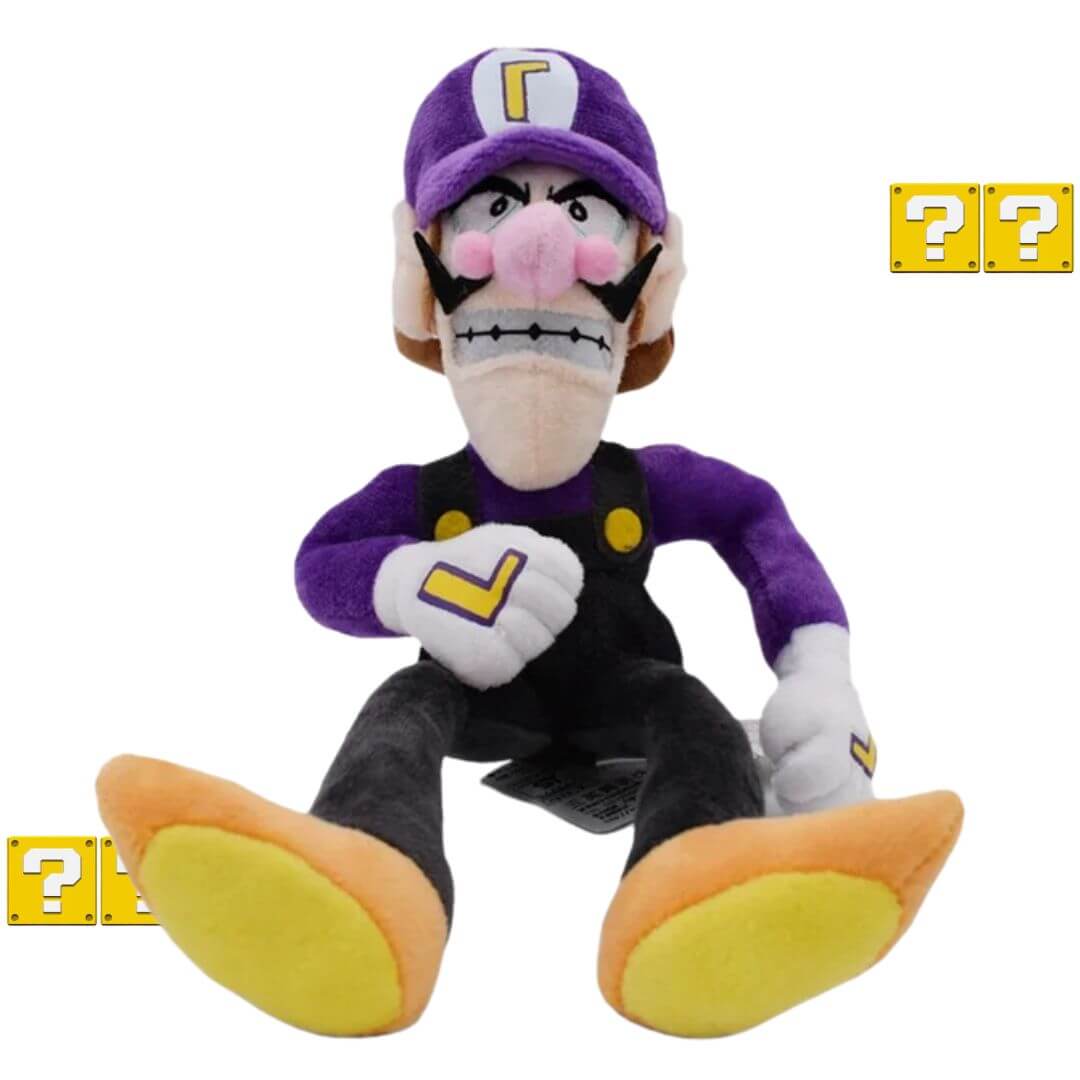 PELUCHE WALUIGI DE MARIO BROS - MIDE 33 CM ALTO - 1