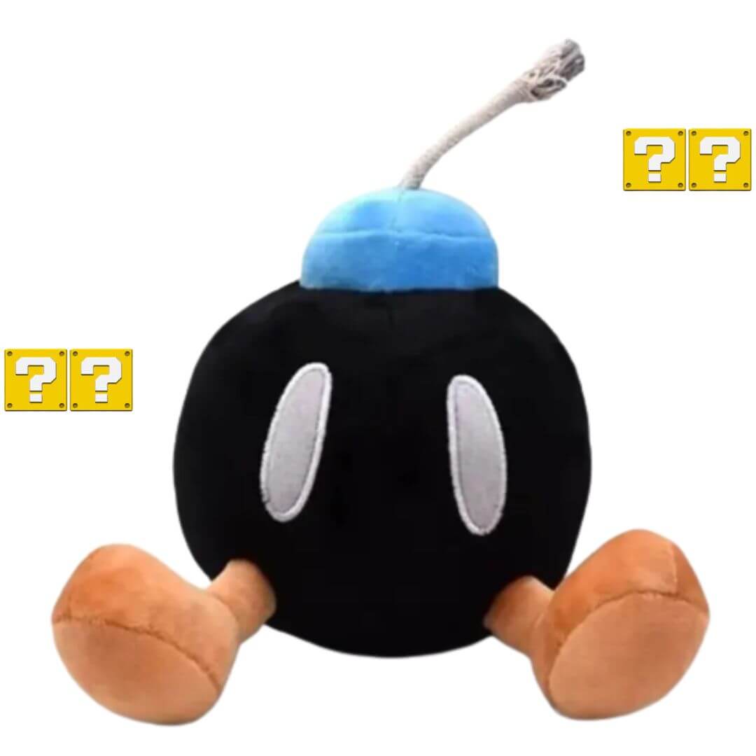 PELUCHE BOB-OMB BOMBA DE MARIO BROS - MIDE 18 CM ALTO - 1