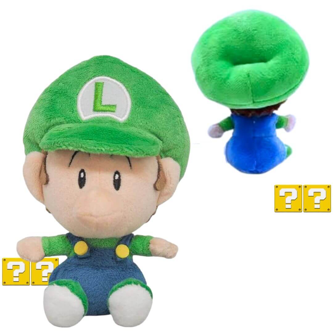 PELUCHE LUIGI BEBE DE MARIO BROS - MIDE 15 CM ALTO - 2