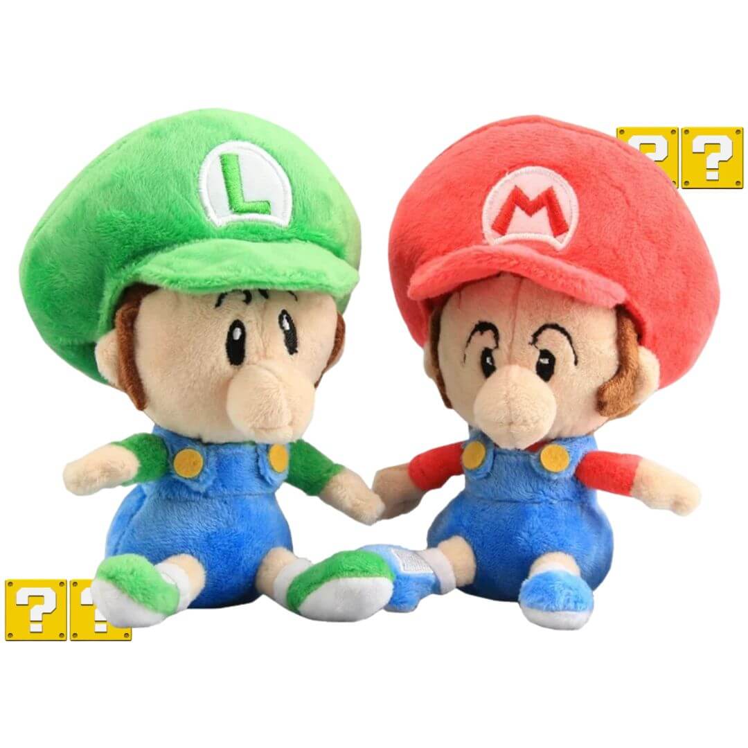 PELUCHE MARIO BROS Y LUIGI BEBE (SET X 02) - MIDE 15 CM ALTO - 2