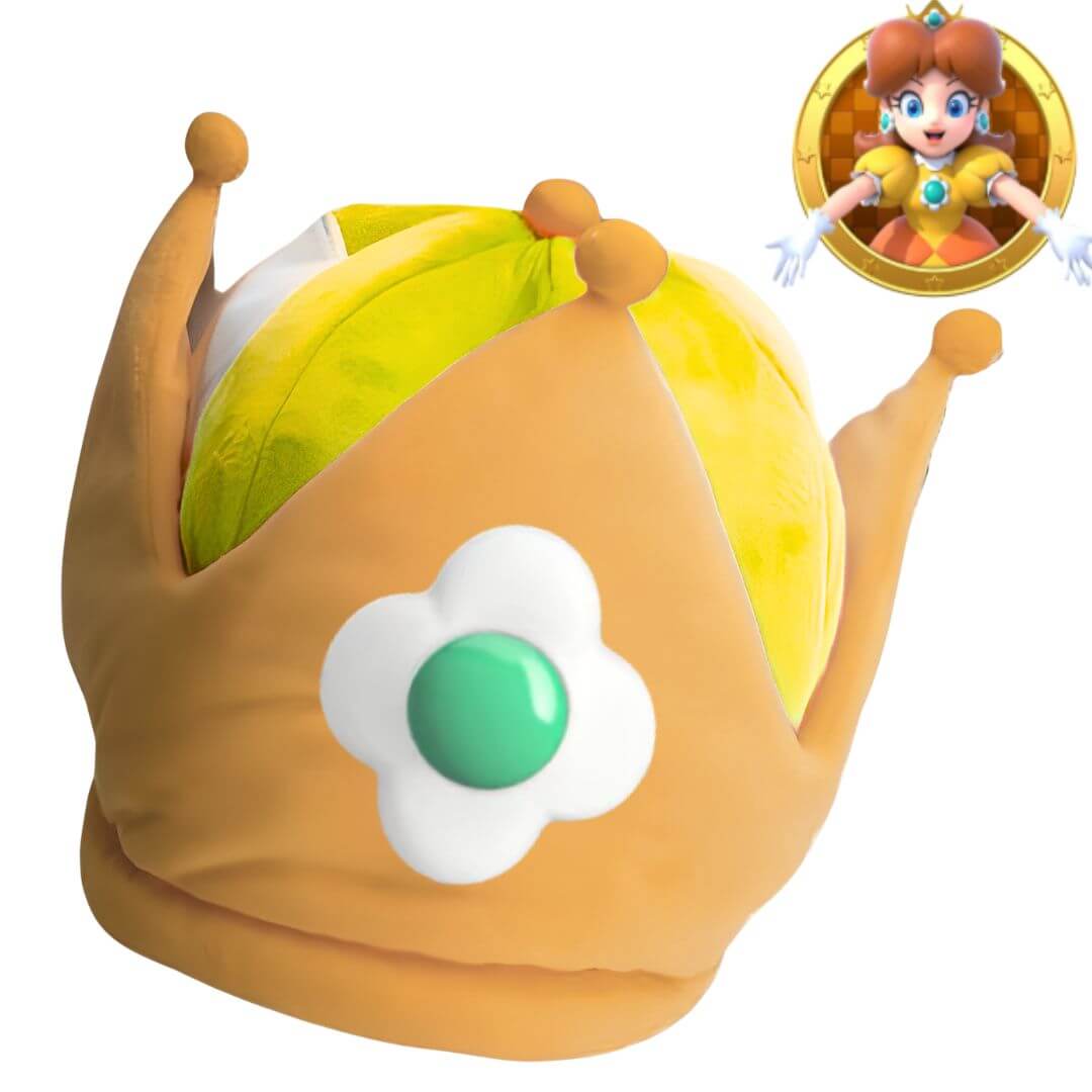 GORRO PRINCESA DAISY PELUCHE MARIO BROS - NIÑOS Y ADULTOS - 1