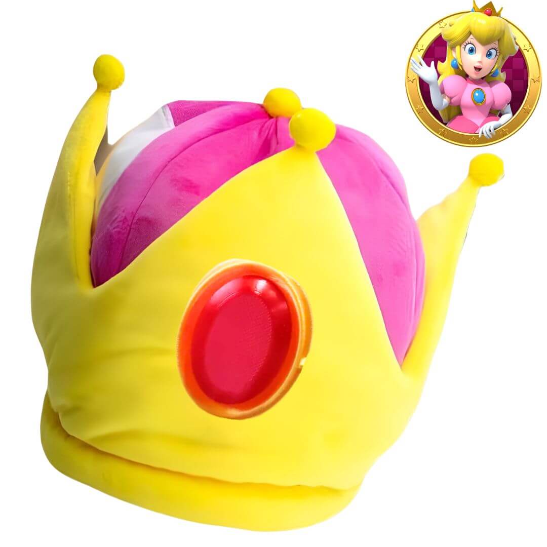 GORRO PRINCESA PEACH PELUCHE MARIO BROS - NIÑOS Y ADULTOS - 1