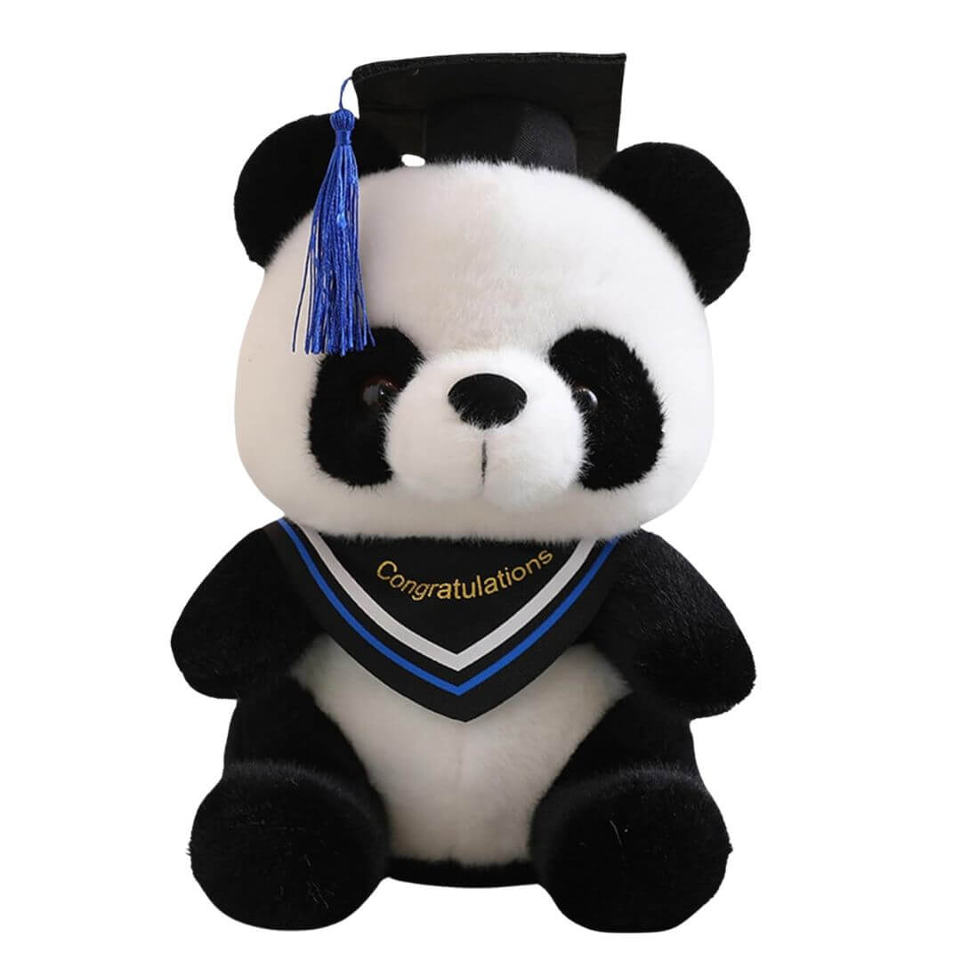 PELUCHE GRADUADO OSO PANDA AZUL - MIDE 30 CM ALTO GRADUACION - 1