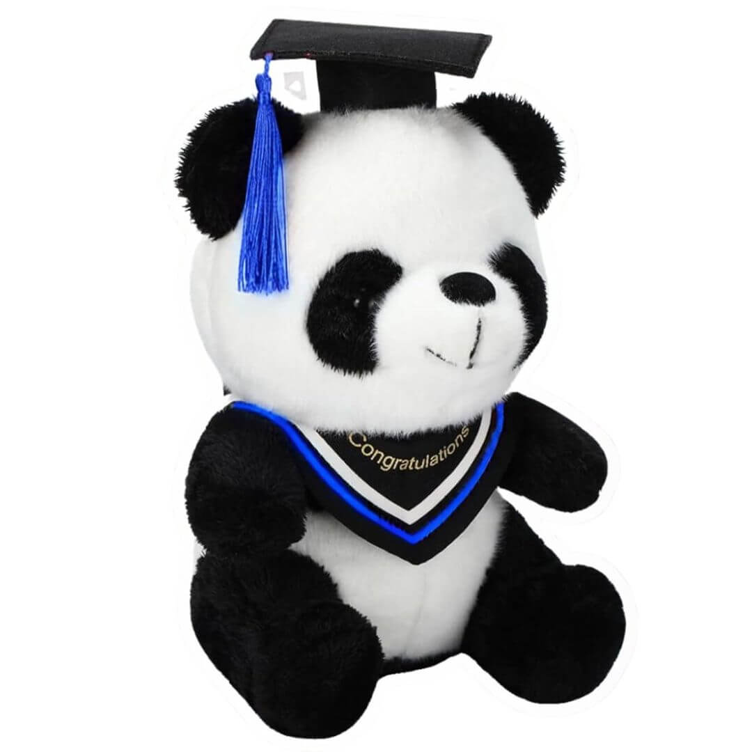 PELUCHE GRADUADO OSO PANDA AZUL - MIDE 30 CM ALTO GRADUACION - 2