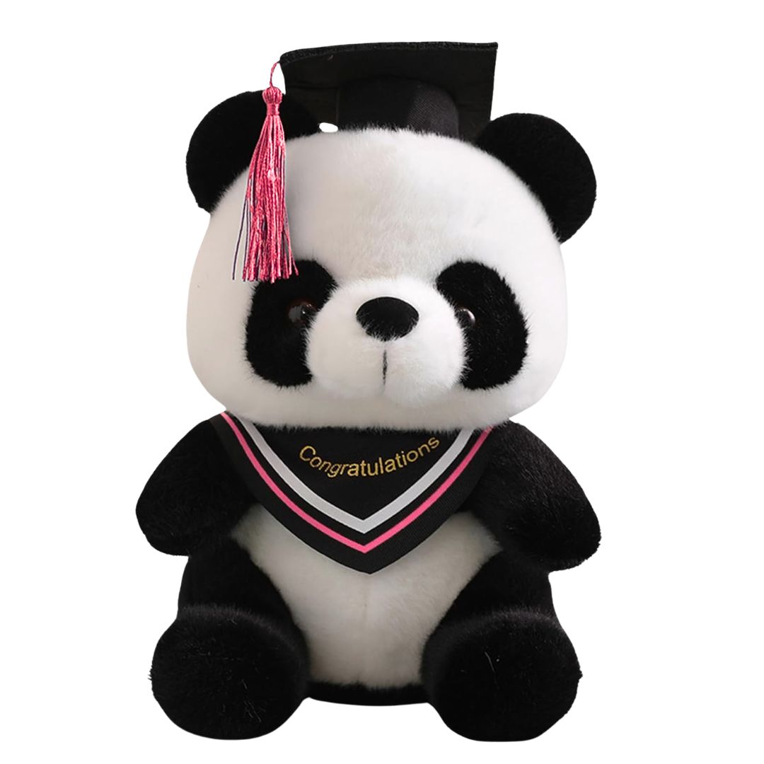 PELUCHE GRADUADO OSO PANDA ROSADO - MIDE 30 CM ALTO GRADUACION - 1