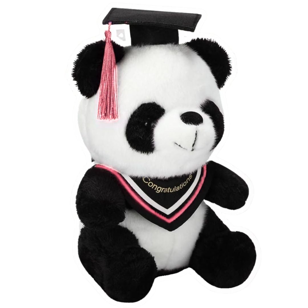 PELUCHE GRADUADO OSO PANDA ROSADO - MIDE 30 CM ALTO GRADUACION - 2