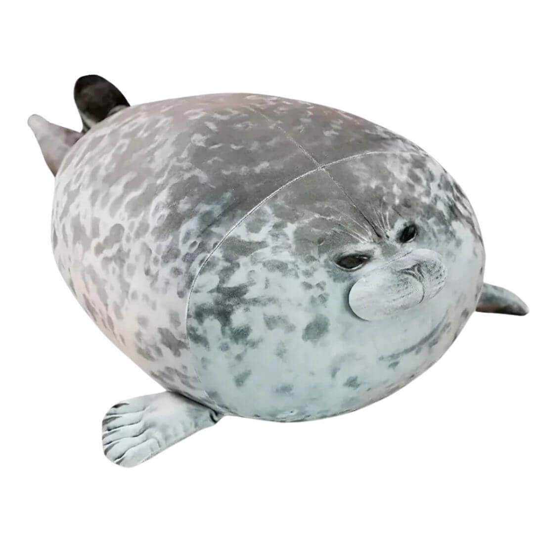 PELUCHE FOCA GUATONA SUAVE GRIS - MIDE 50 CM LARGO - 1