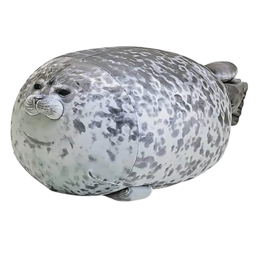 PELUCHE FOCA GUATONA SUAVE GRIS - MIDE 50 CM LARGO - 2