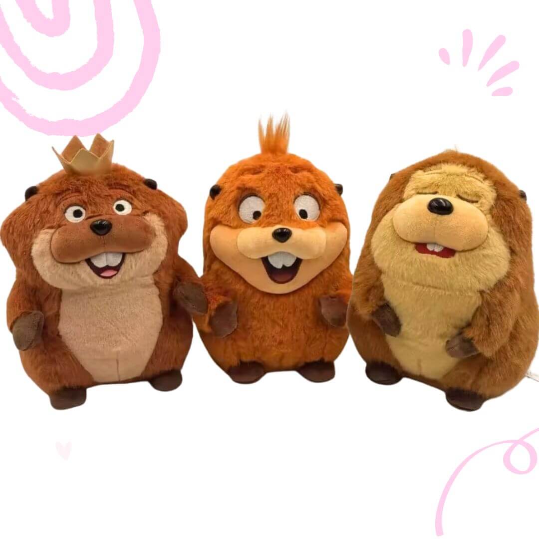 PELUCHES CASTOR HOPPERS (SET X 03) - MIDEN 23 CM ALTO - 1