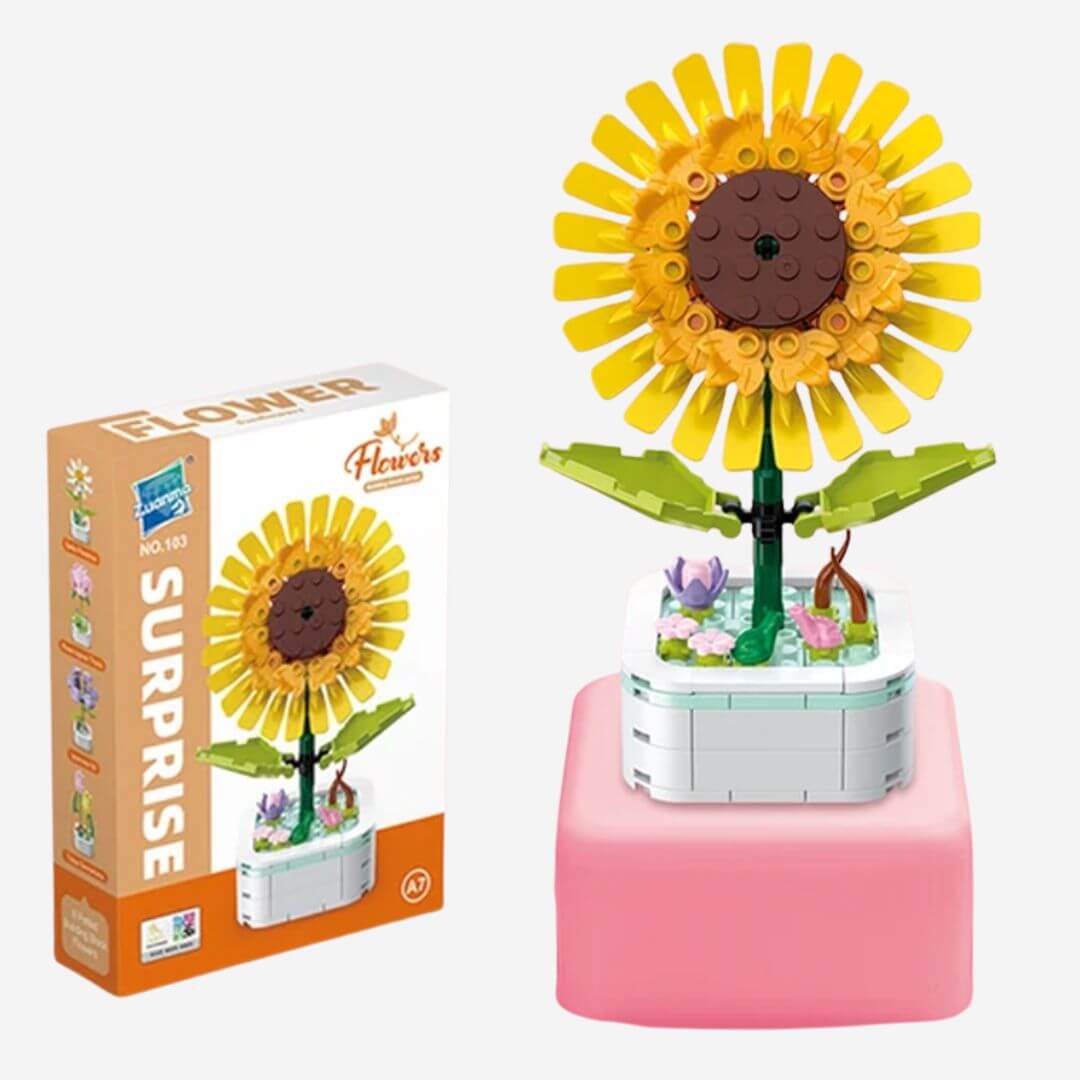 BLOQUES CONSTRUCCION GIRASOL ARMABLE FLORES ETERNAS - MIDE 13 CM ALTO - 1