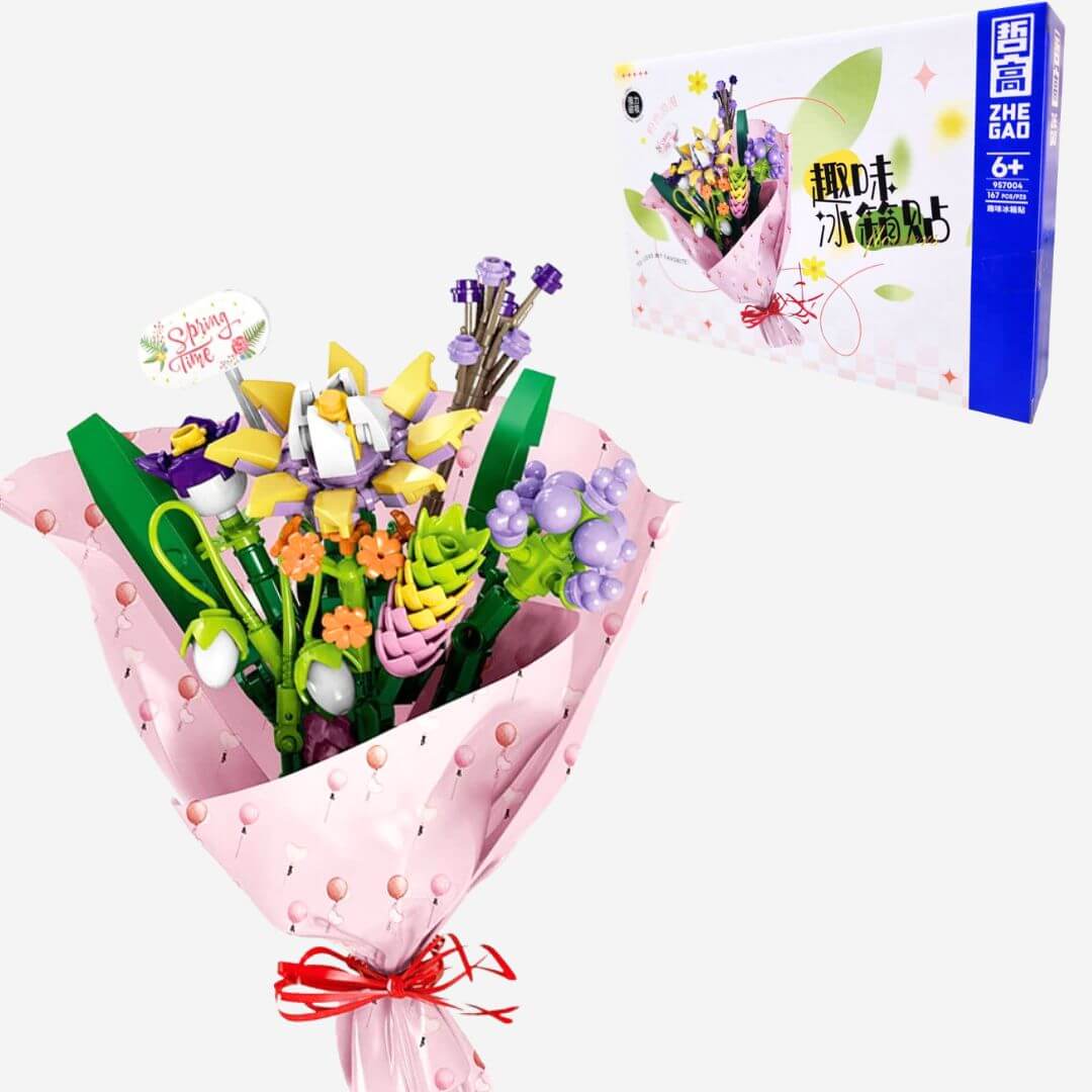 BLOQUES CONSTRUCCION RAMO FLORES ETERNAS ARMABLES - MIDE 16 CM ALTO - 2