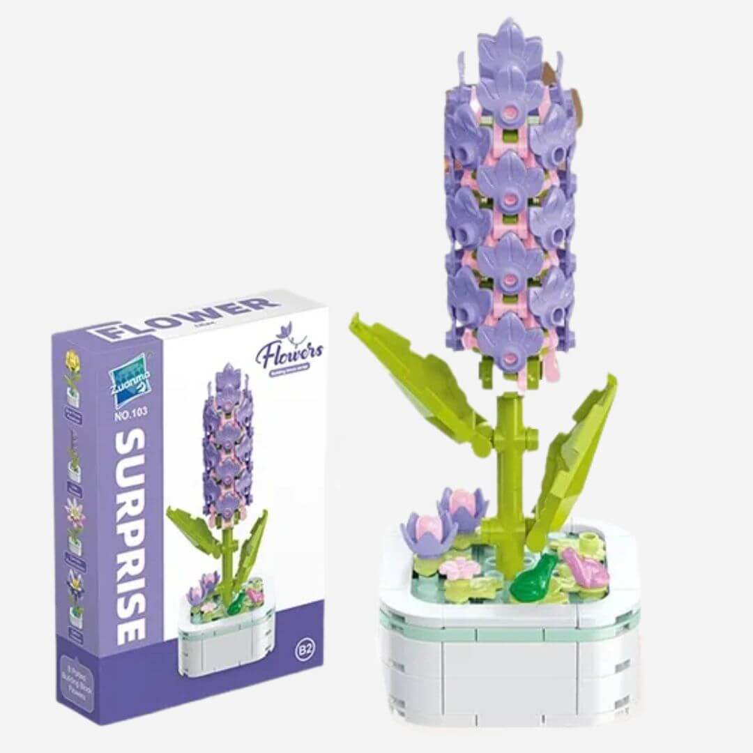 BLOQUES CONSTRUCCION LAVANDA ARMABLE FLORES ETERNAS - MIDE 13 CM ALTO - 1
