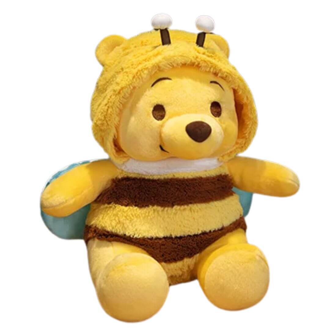 PELUCHE WINNIE POOH ABEJA FLORES AMARILLAS  - MIDE 28 CM ALTO - 1