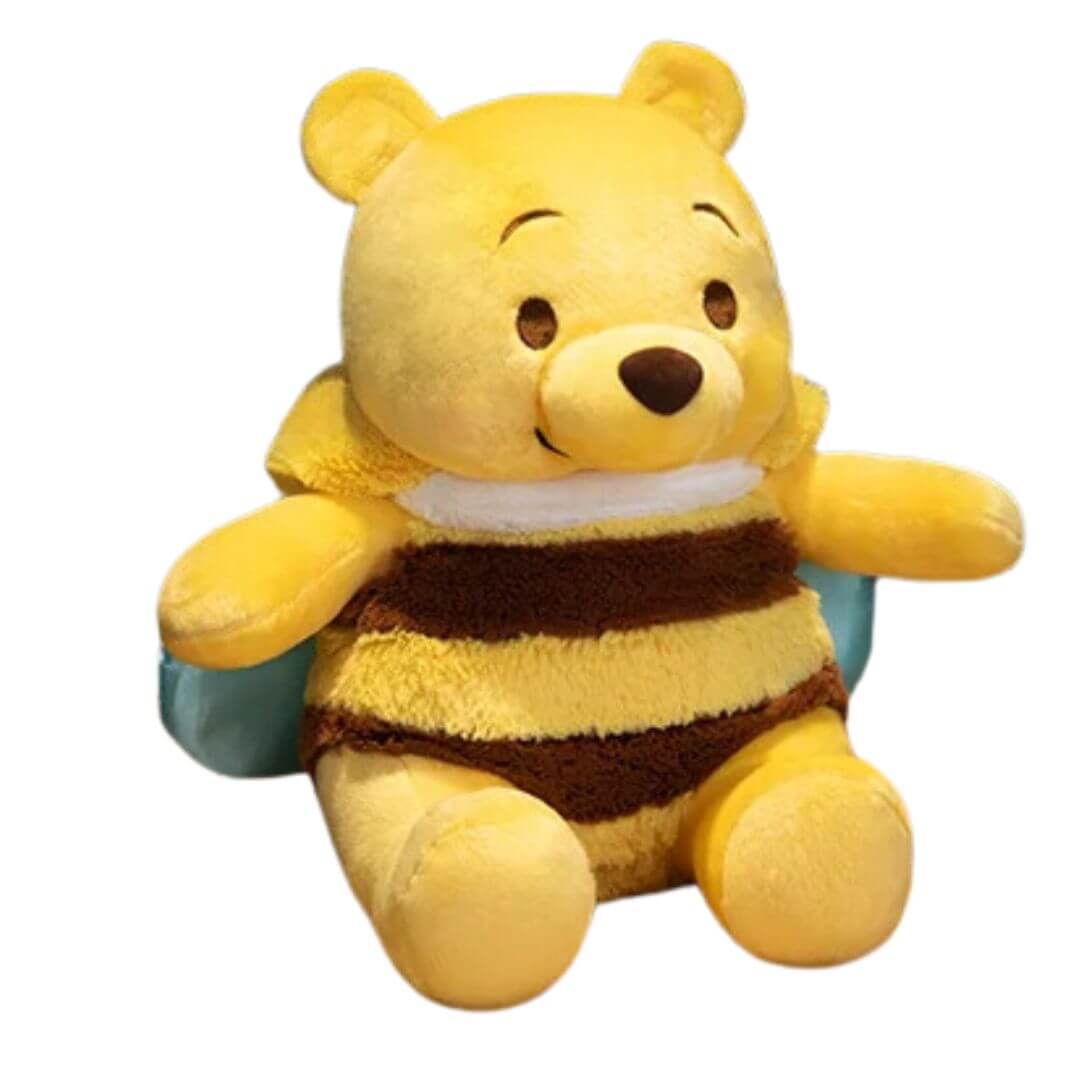 PELUCHE WINNIE POOH ABEJA FLORES AMARILLAS  - MIDE 28 CM ALTO - 3