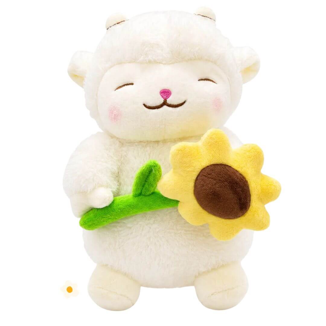 PELUCHE OVEJA GIRASOL FLORES AMARILLAS - MIDE 40 CM ALTO - 2