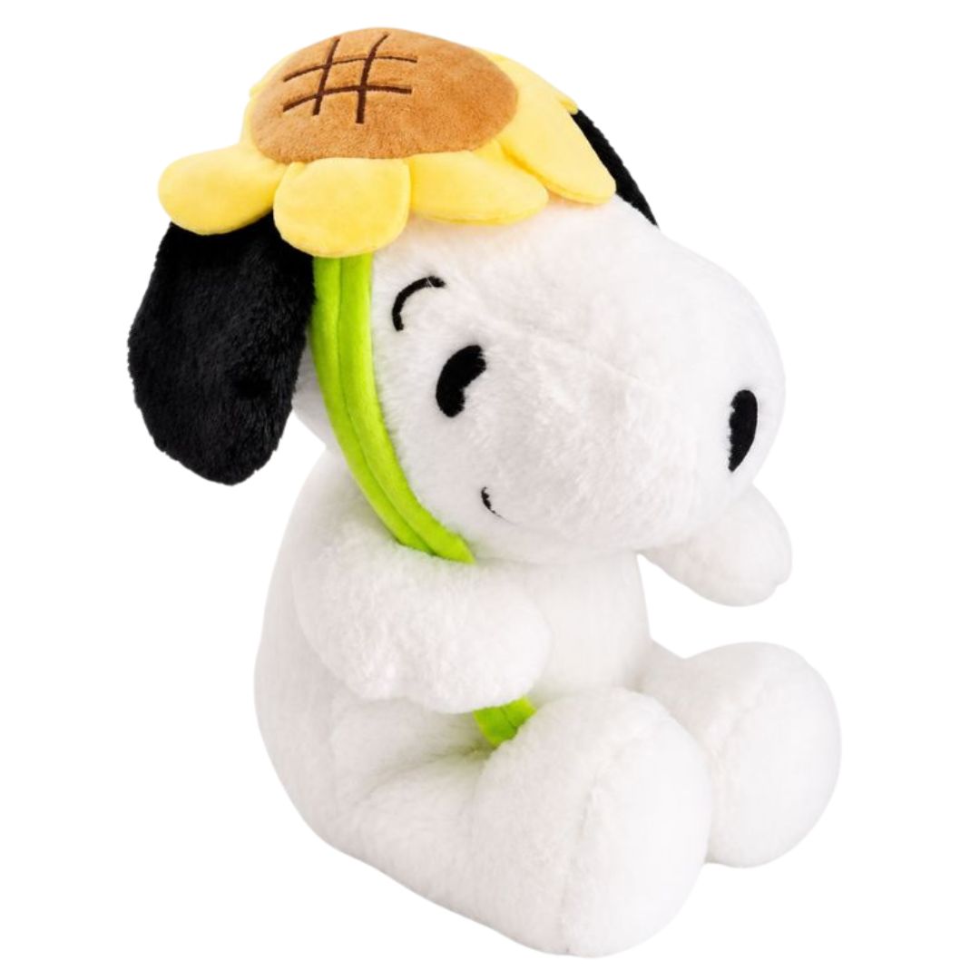 PELUCHE SNOOPY CON GIRASOL FLORES AMARILLAS - MIDE 37 CM ALTO - 1