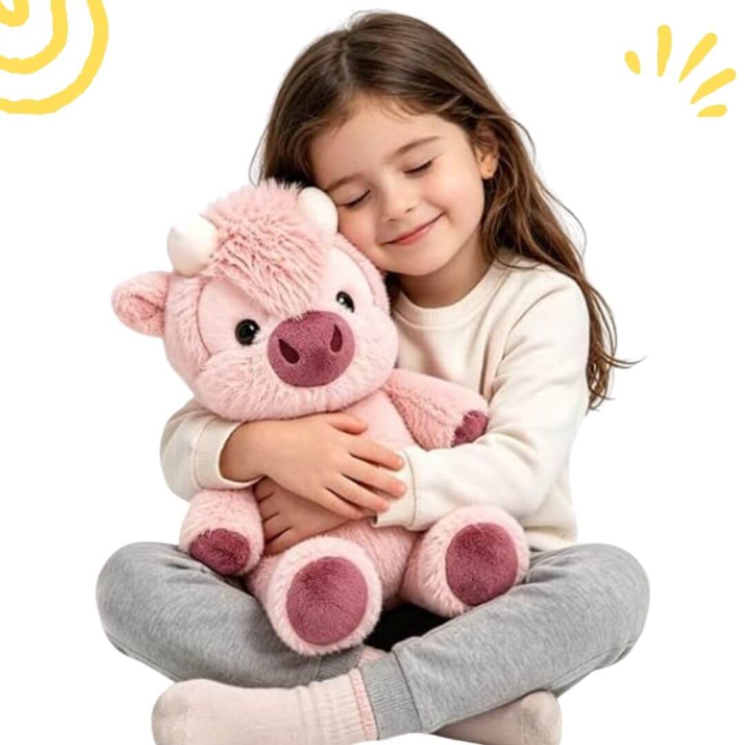 PELUCHE VACA CAMINADORA CORREDORA ROSA - MIDE 45 CM DE ALTO - 2