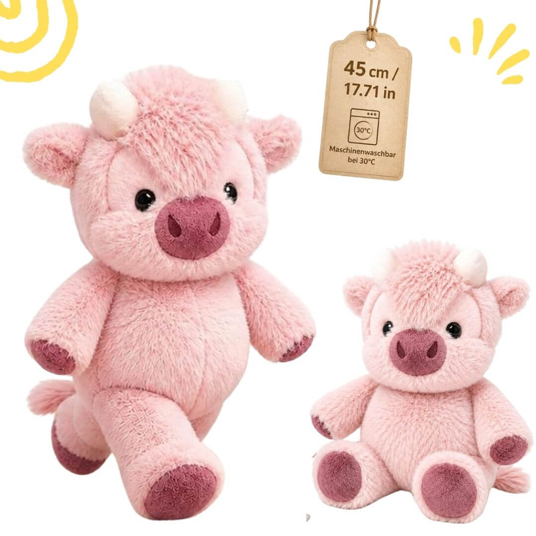 PELUCHE VACA CAMINADORA CORREDORA ROSA - MIDE 45 CM DE ALTO - 3