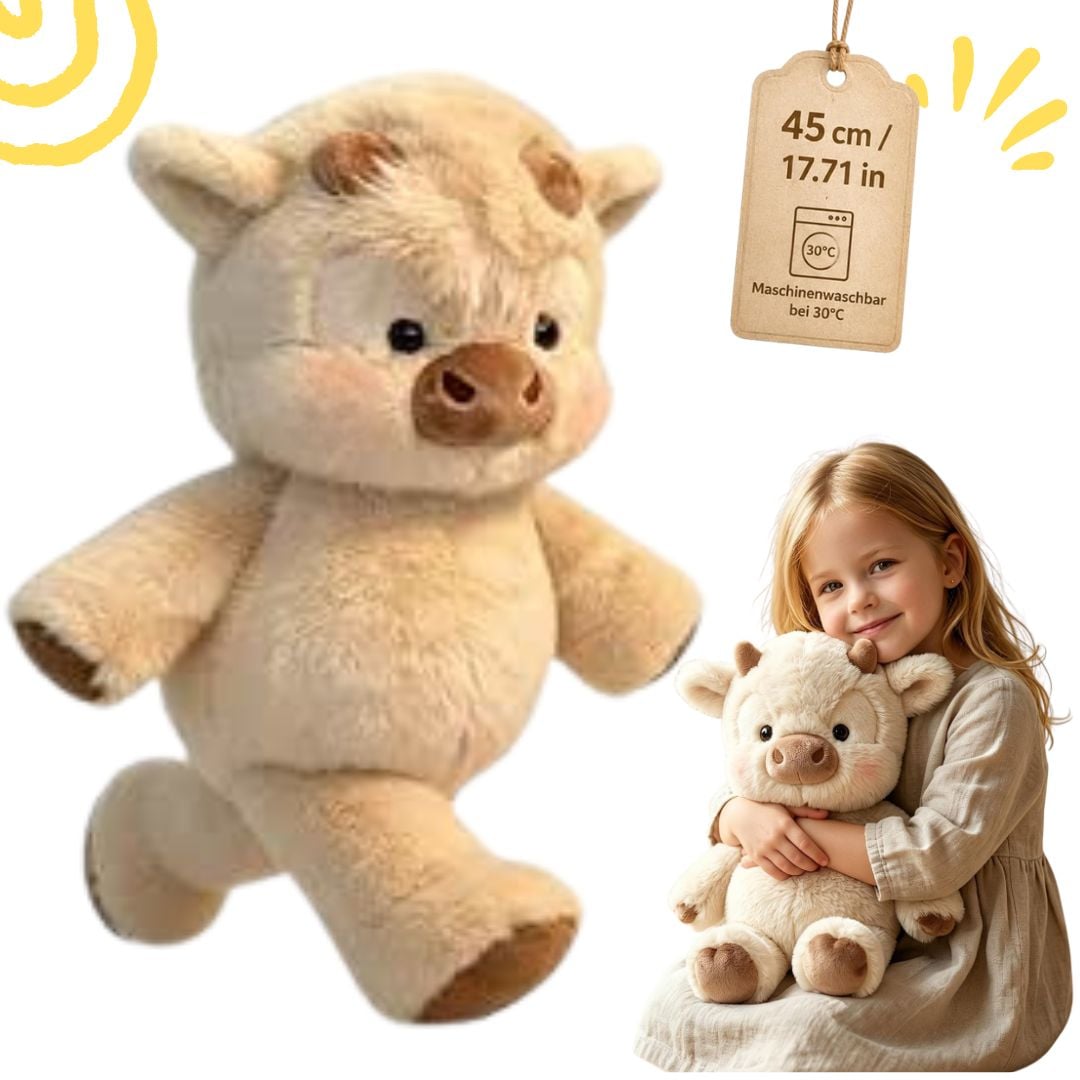 PELUCHE VACA CAMINADORA CORREDORA BEIGE - MIDE 45 CM DE ALTO (SOLO ES PELUCHE) - 1