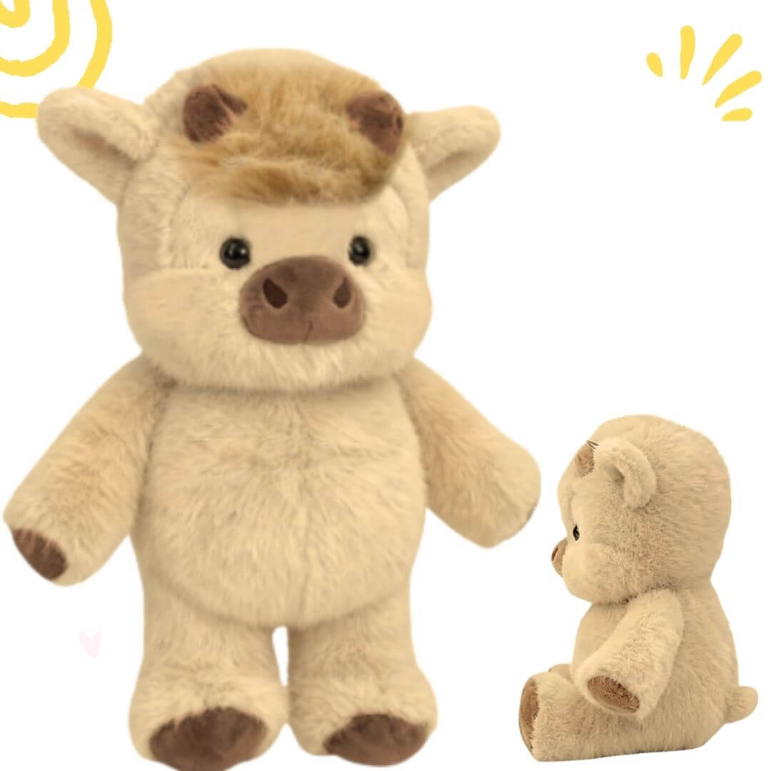 PELUCHE VACA CAMINADORA CORREDORA BEIGE - MIDE 45 CM DE ALTO (SOLO ES PELUCHE) - 3