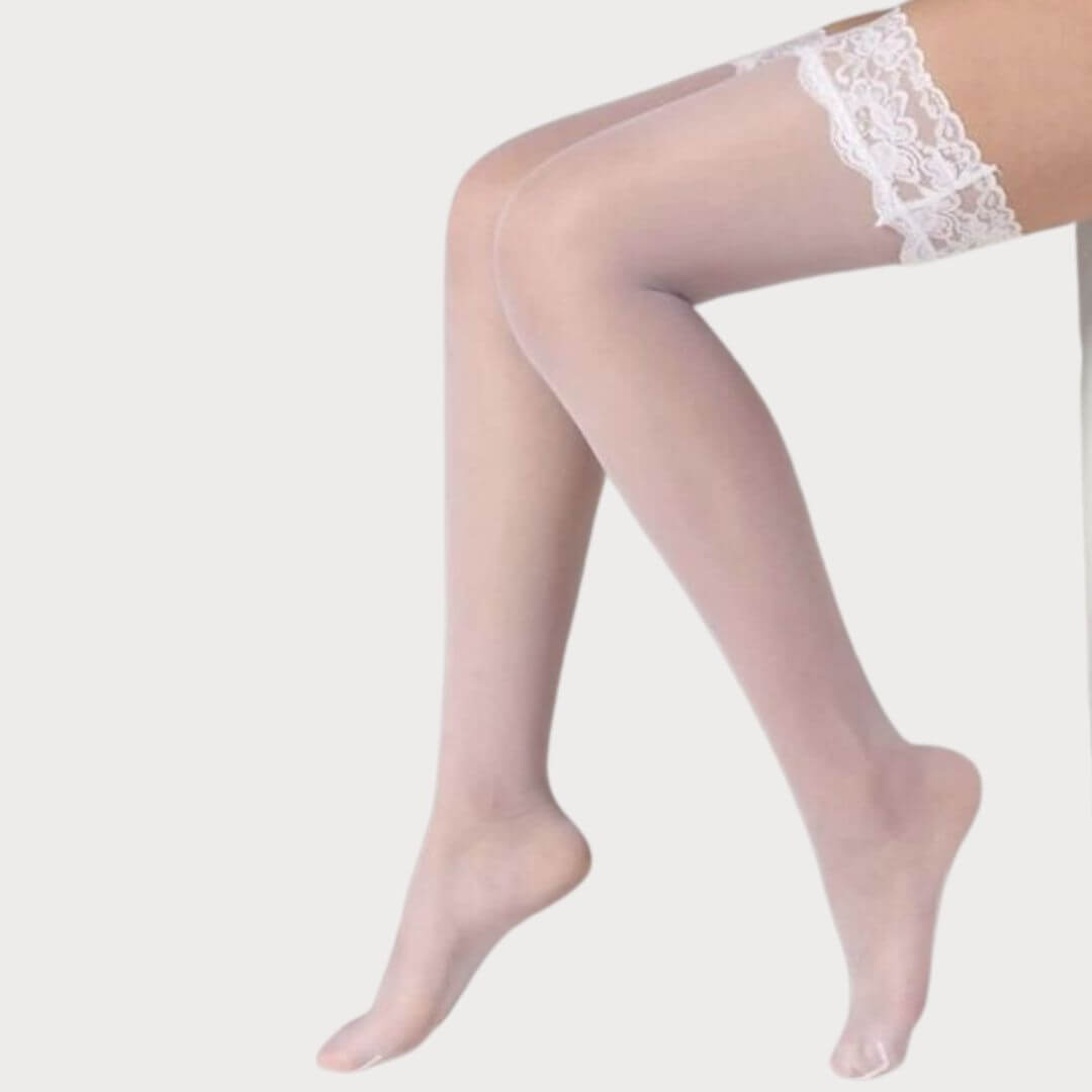 PANTYS DE ENCAJE ELEGANCE DISFRAZ BLANCO - 2
