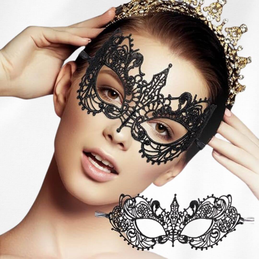 ANTIFAZ DE ENCAJE VICTORIANO ELEGANCE NEGRO - 1