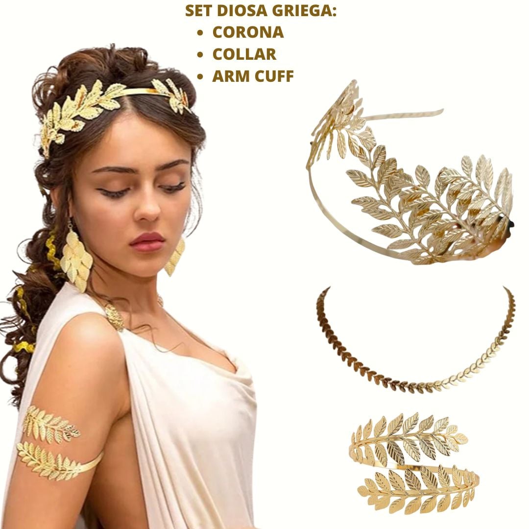 SET DIOSA GRIEGA LA ODISEA DISFRAZ - CORONA, ARM CLUFF Y COLLAR - 1
