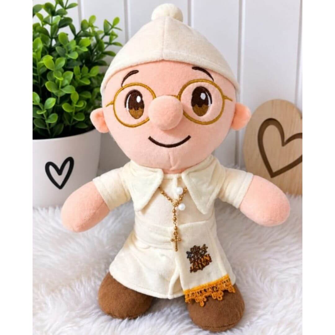 PELUCHE PAPA LEON XIV ROBERT FRANCIS PREVOST POLOS - MIDE 30 CM ALTO - 1