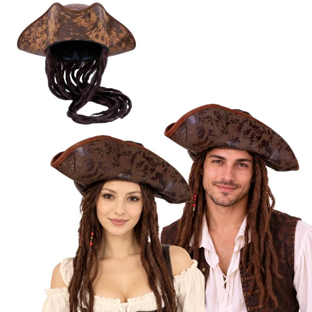 SOMBRERO PIRATA JACK SPARROW GORRO DISFRAZ - NIÑOS Y ADULTOS - 1