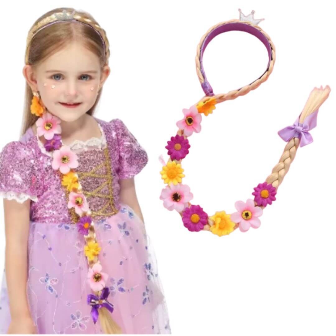 VINCHA TRENZA LARGA RAPUNZEL VESTIDO DISFRAZ - NIÑOS Y ADULTOS - 1