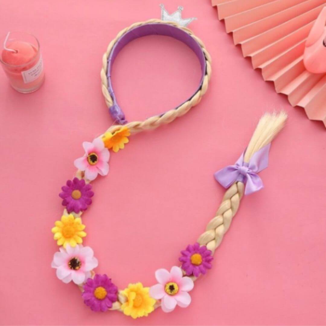 VINCHA TRENZA LARGA RAPUNZEL VESTIDO DISFRAZ - NIÑOS Y ADULTOS - 2