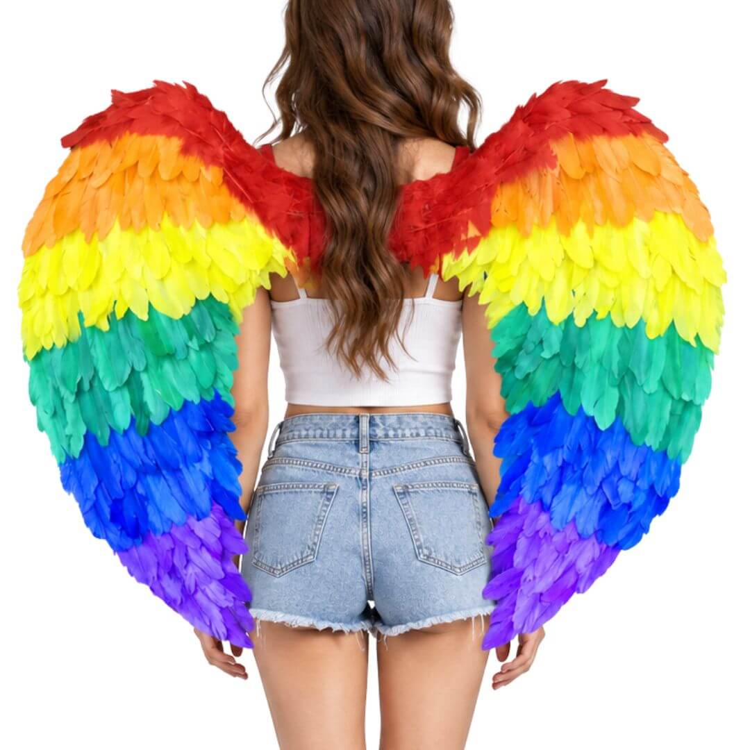 ALAS DE ANGEL MULTICOLOR DISFRAZ HALLOWEEN - 90X75 CMS - 1