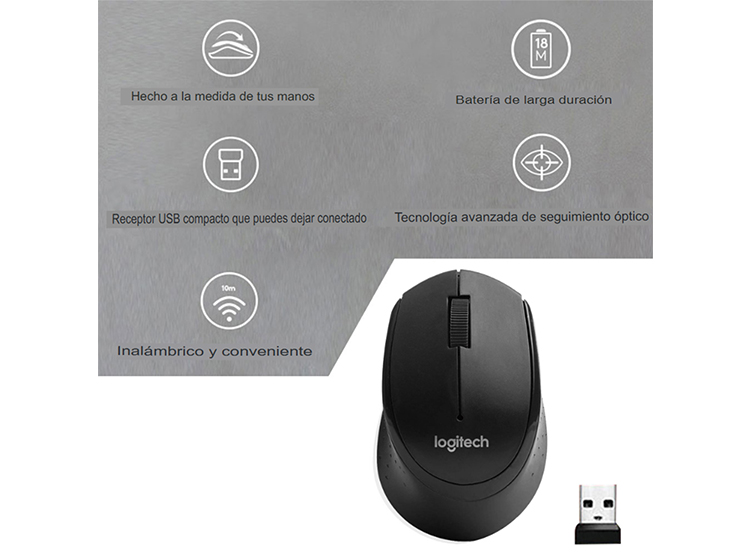 MOUSE INALÁMBRICO LOGITECH M330 - 3