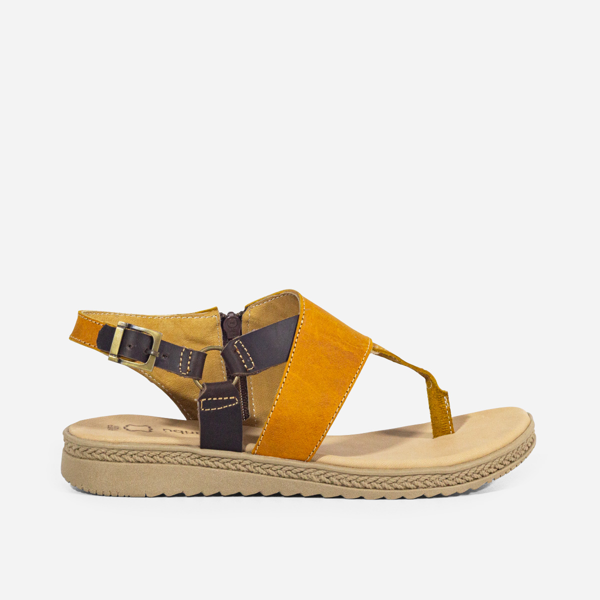 SANDALIAS MUJER MARIBU CUERO MIEL 857 - 1