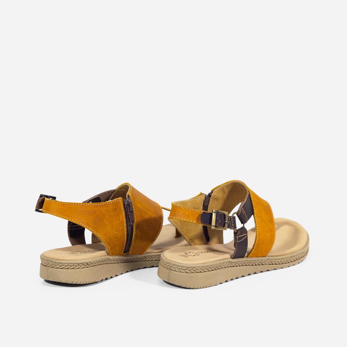 SANDALIAS MUJER MARIBU CUERO MIEL 857 - 3