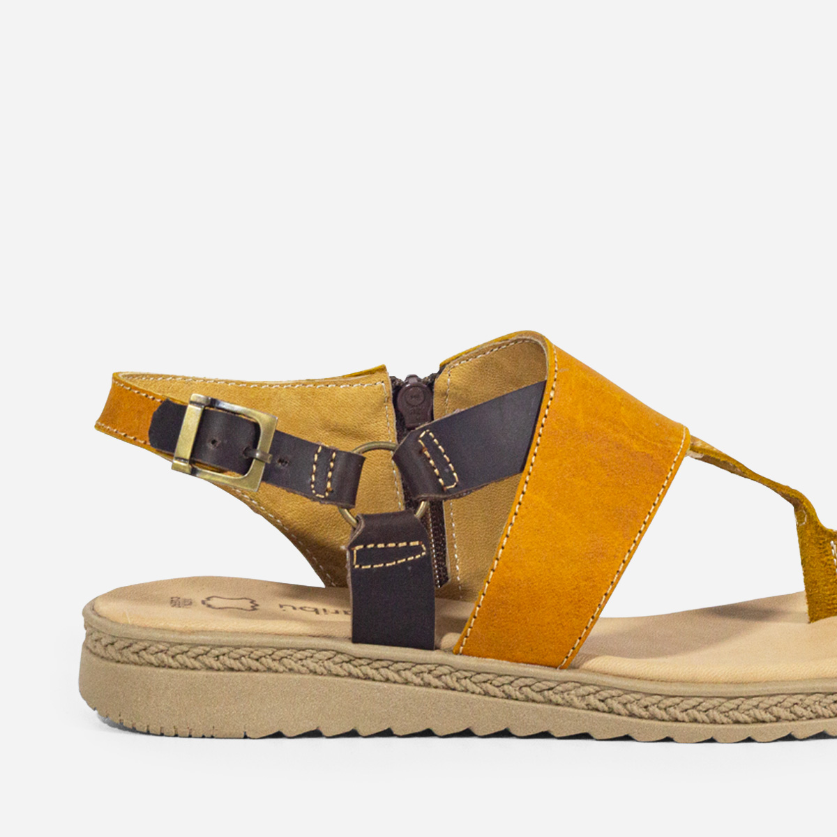 SANDALIAS MUJER MARIBU CUERO MIEL 857 - 4