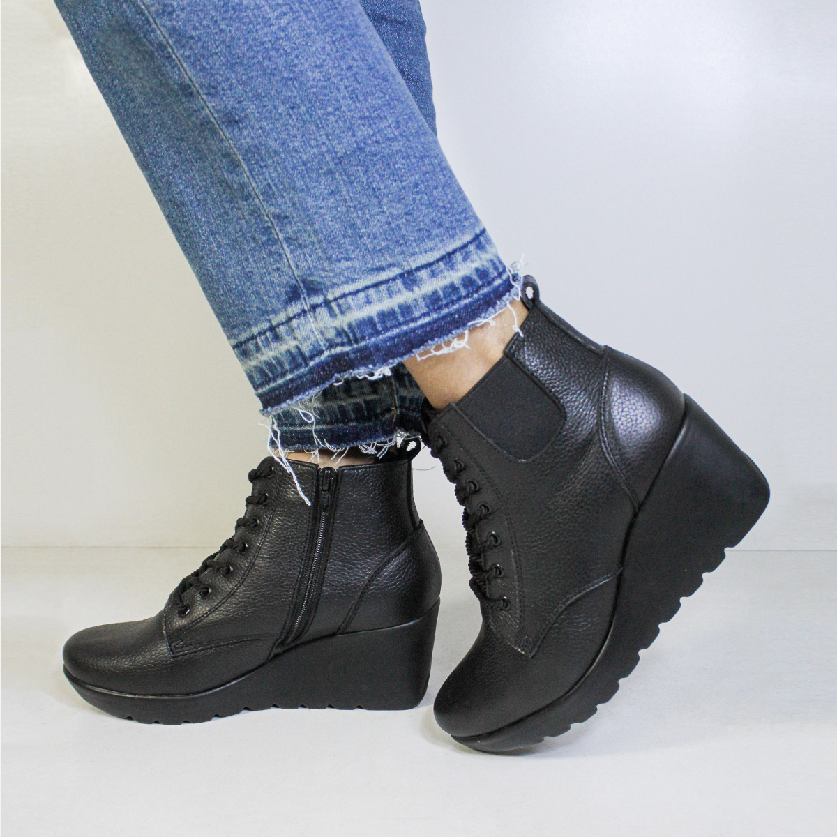 BOTINES MUJER MARIBU CUERO NEGRO 881 - 6