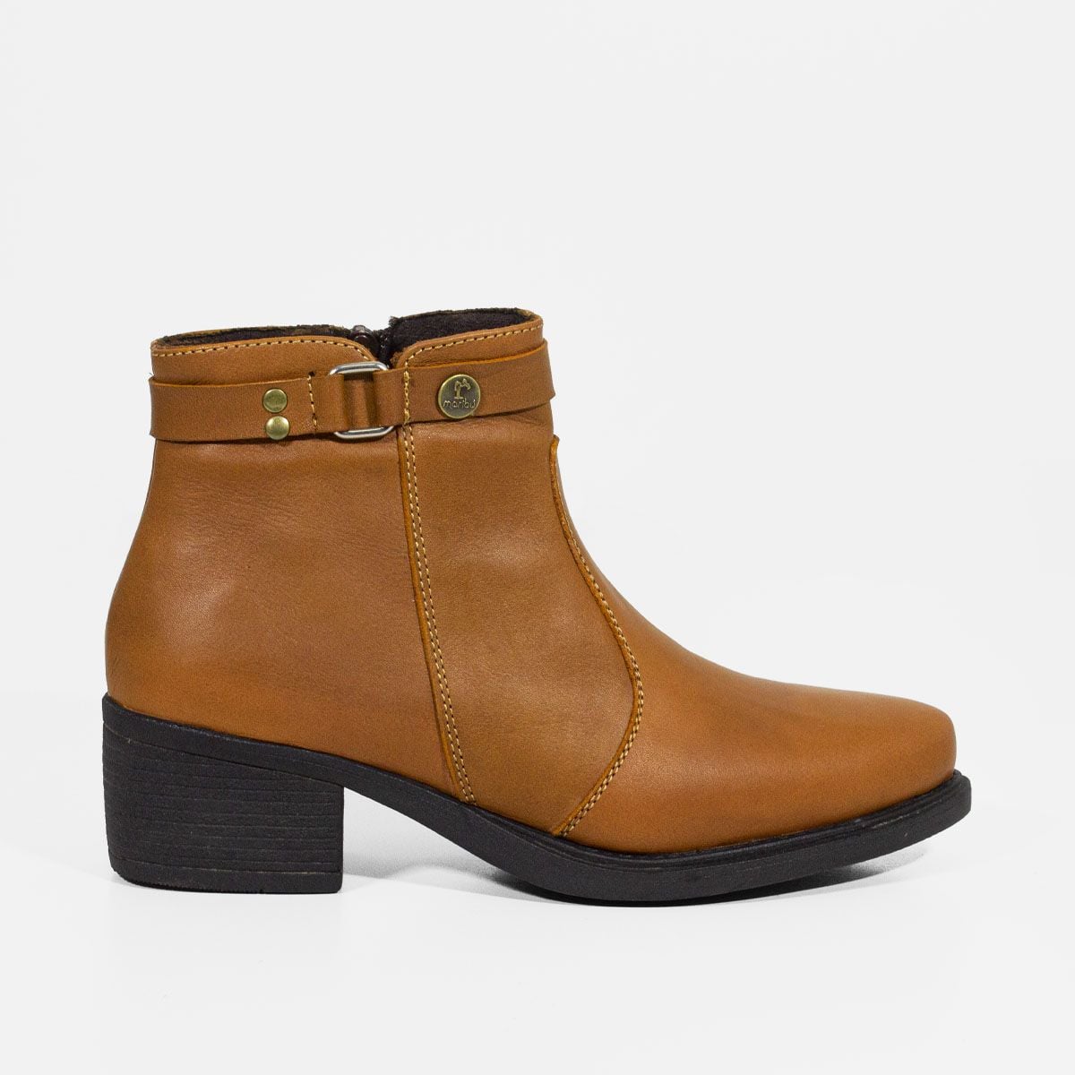 BOTINES MUJER MARIBU CUERO CARAMELO 887 - 1