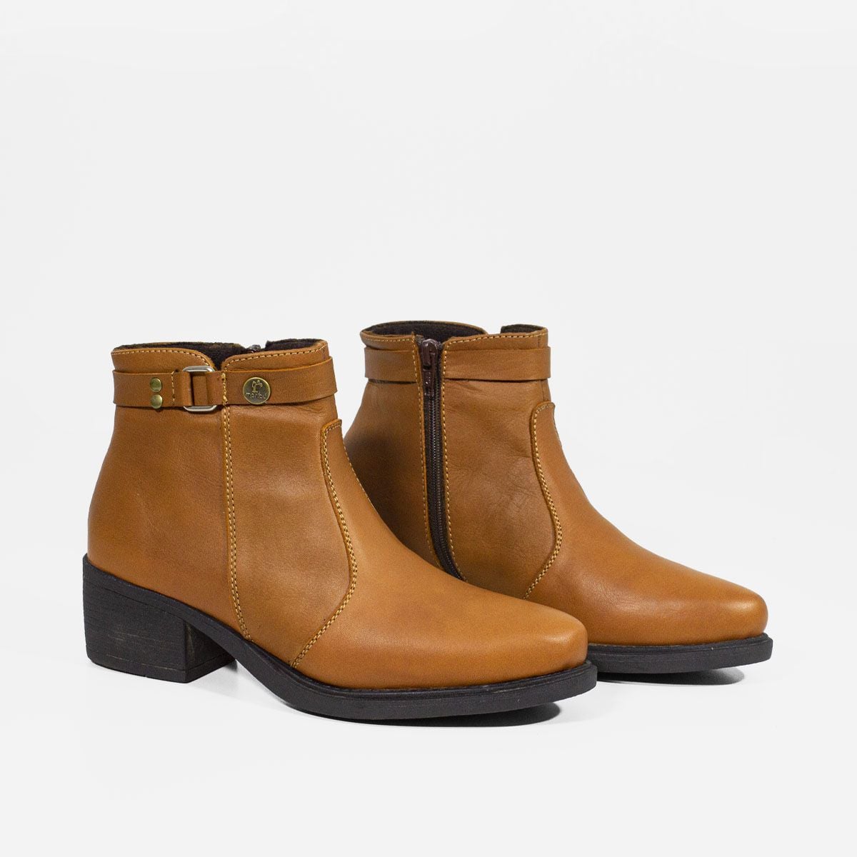 BOTINES MUJER MARIBU CUERO CARAMELO 887 - 2