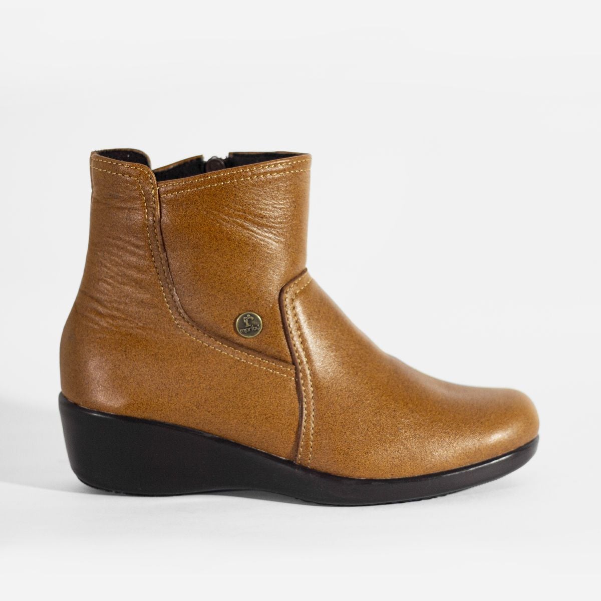 BOTINES MUJER MARIBU CUERO CARAMELO 879 - 1