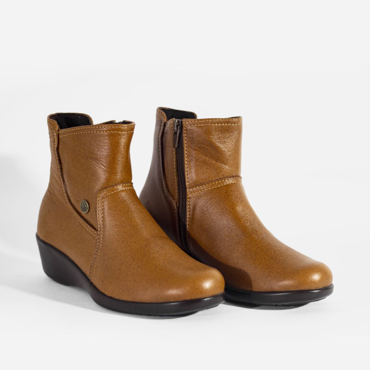 BOTINES MUJER MARIBU CUERO CARAMELO 879 - 2